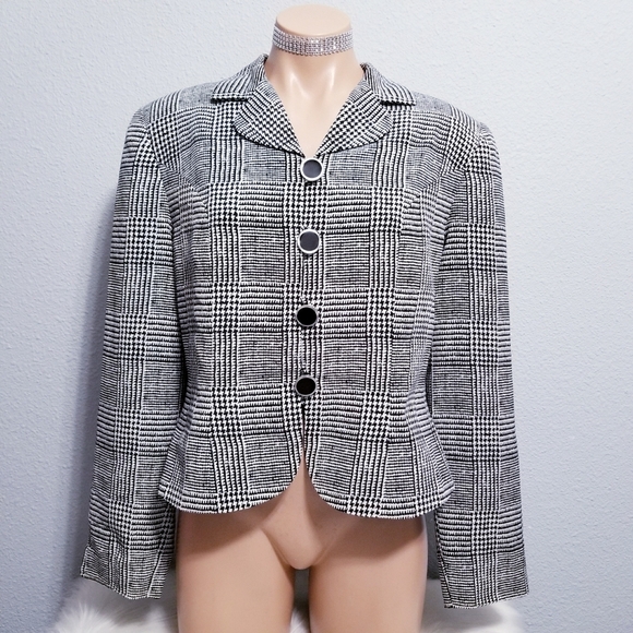 Vintage 90's retro glam print blazer career jacket 10 - Picture 1 of 7